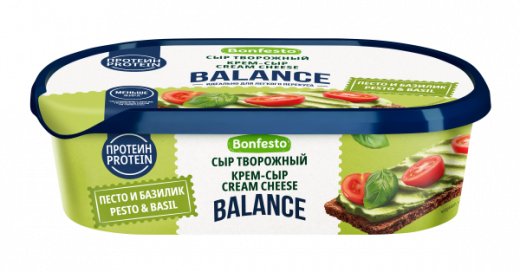 Сыр творожный Кремчиз Песто и базилик Bonfesto BALANCE 65% 140 г