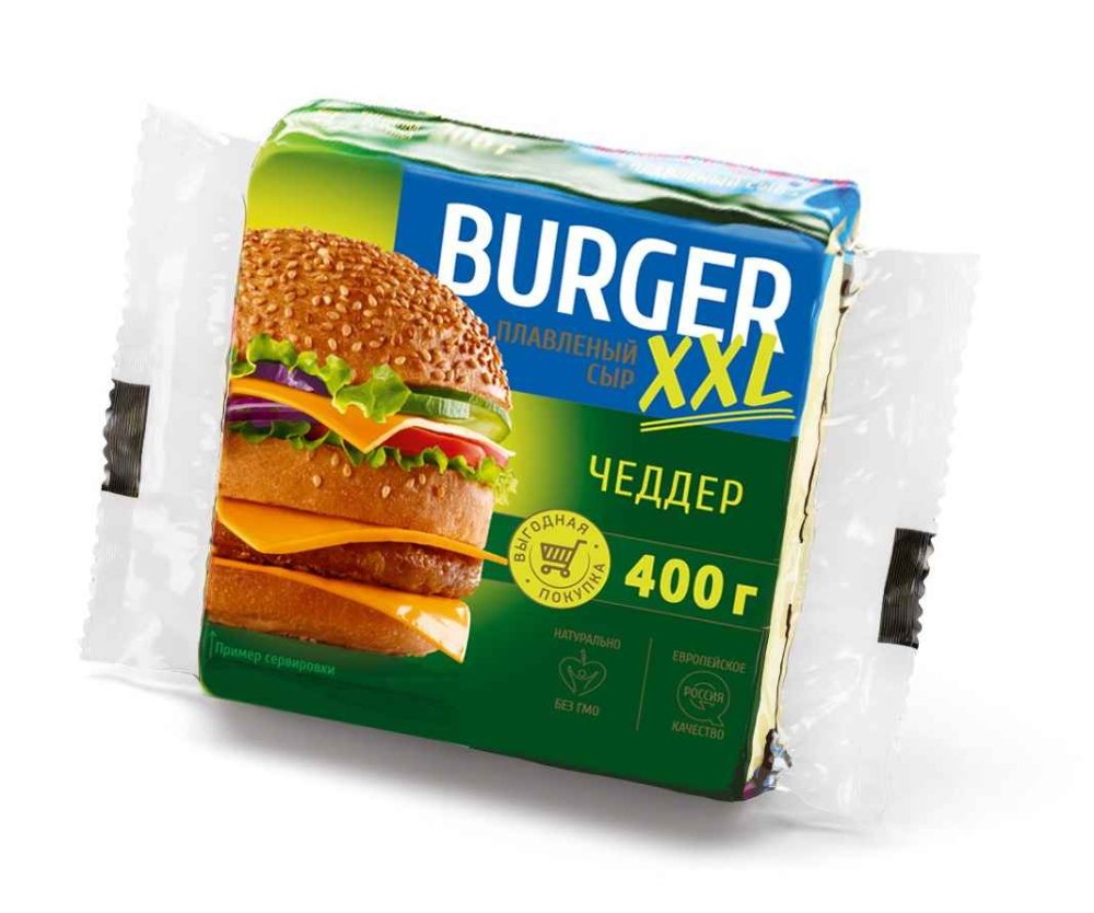 Плавленый сыр Бургер XXL чеддер 400 г