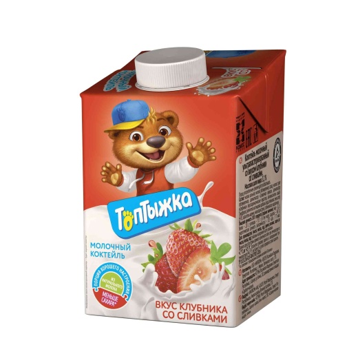 Коктейль Топтыжка клубника со сливками 3,2% 500 г