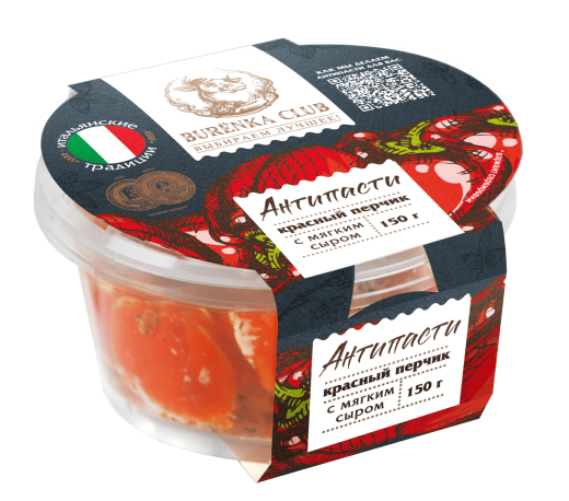 Антипасти красный перчик с мягким сыром в масле 150 г